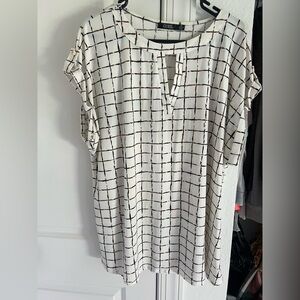 Black and White Checkered Women's Blouse